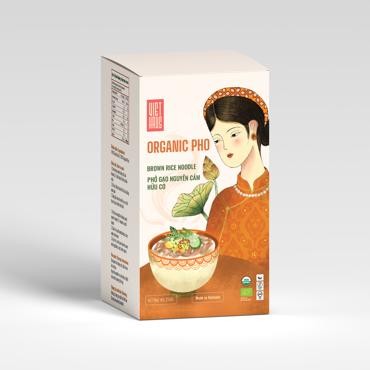 Organic Wholegrain Brown Rice Noodle Viet Haus 360G