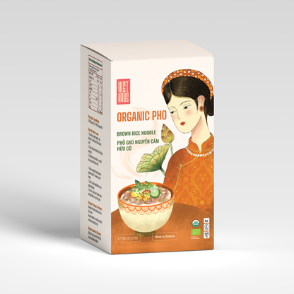 Organic Wholegrain Brown Rice Noodle Viet Haus 360G