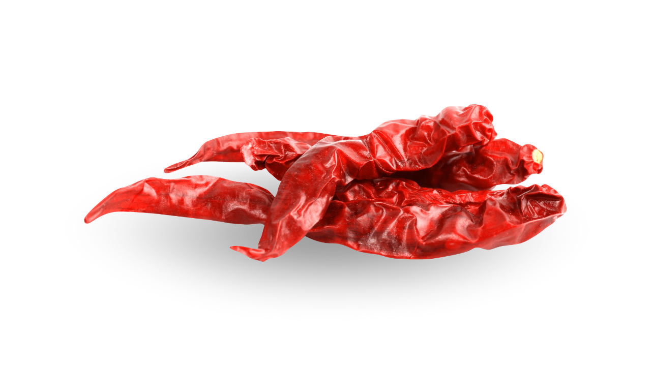 Whole dried organic mild chilies with a deep red color and low heat profile for cooking