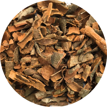 Broken pieces of organic Vietnamese cinnamon bark, showing thick layers