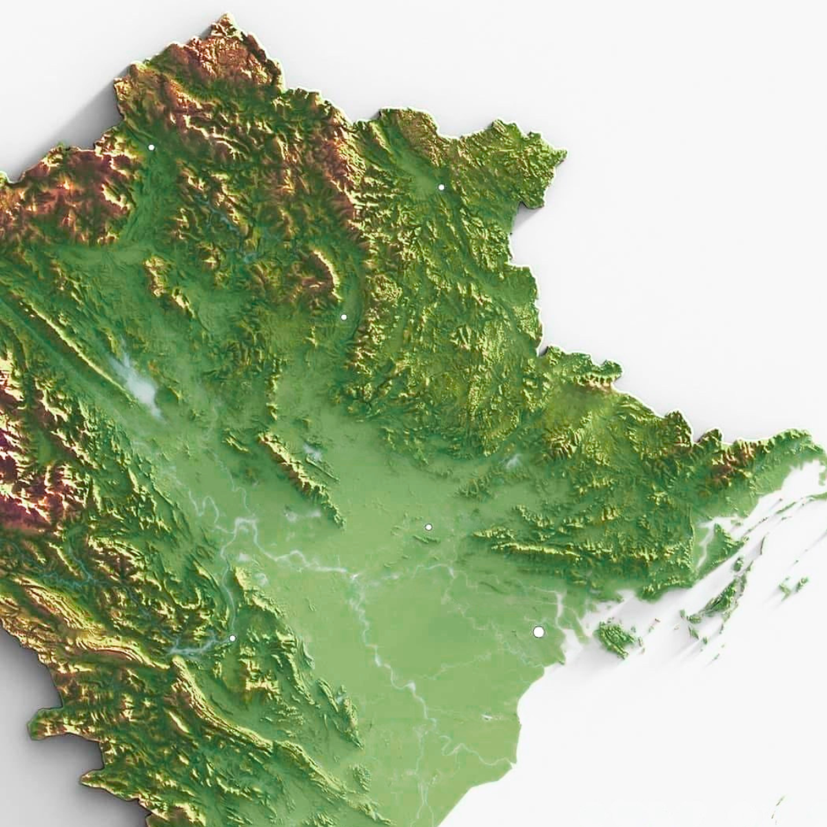 Regional map of North Vietnam highlighting key organic cinnamon sourcing areas