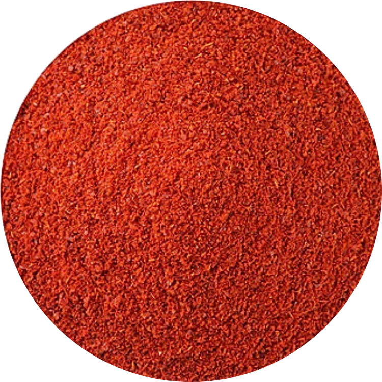 organic red chili powder from Vietnam, showing a uniform texture and deep red natural color